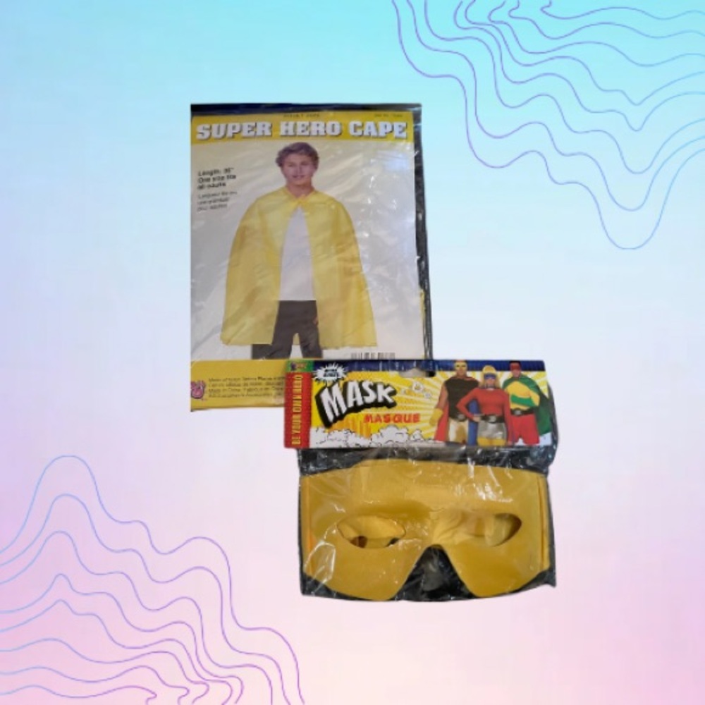 YELLOW Superhero Mask & Cape